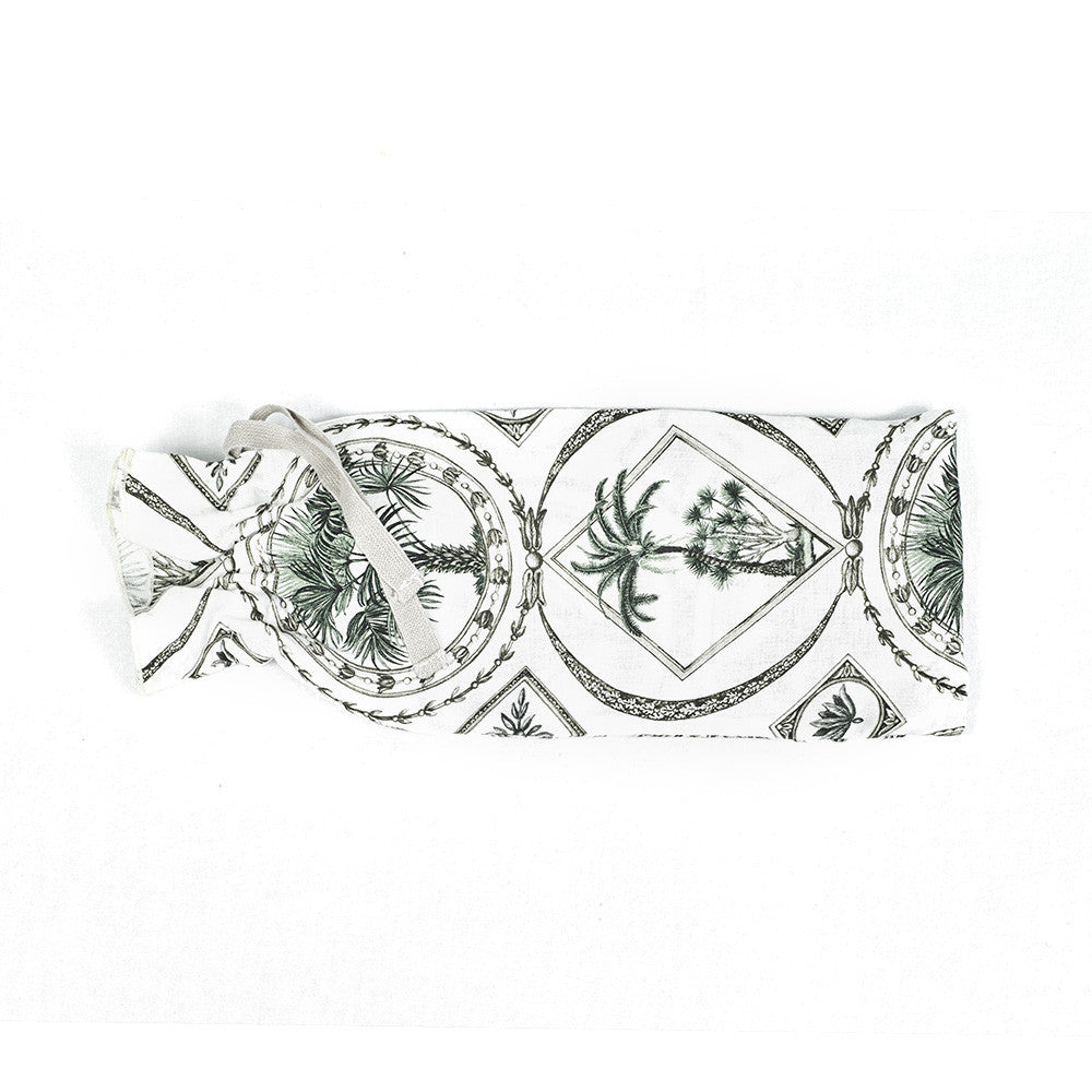 PILLOW CASE · PURE WASHED LINEN · TOILE DE PALMIERS MOTIF