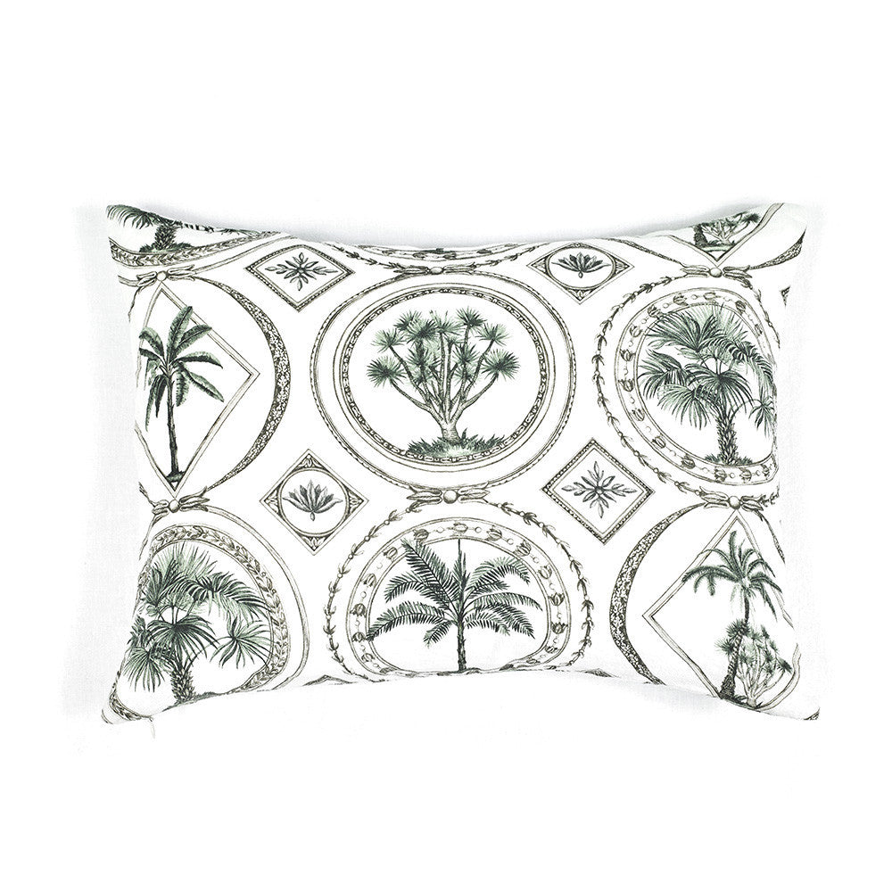 PILLOW CASE · PURE WASHED LINEN · TOILE DE PALMIERS MOTIF