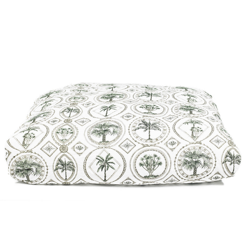 DUVET COVER · PURE WASHED LINEN · TOILE DE PALMIERS MOTIF