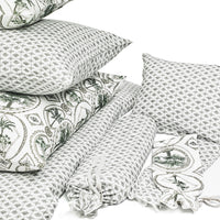 DUVET COVER · PURE WASHED LINEN · TOILE DE PALMIERS MOTIF