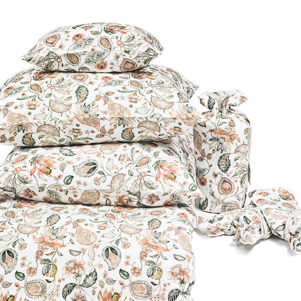 DUVET COVER · PURE WASHED LINEN · PAISLEY MOTIF