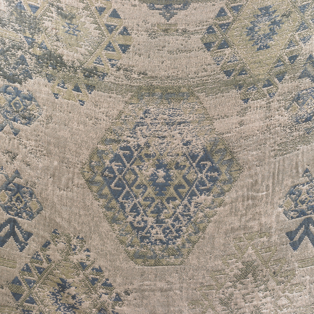 BLUE AND BROWN WOOL BLANKET