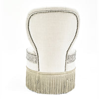 EMBROIDERED BEDROOM CHAIR · PURE WASHED LINEN · BEIGE