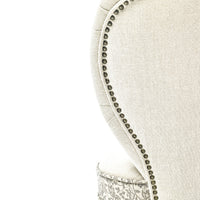 EMBROIDERED BEDROOM CHAIR · PURE WASHED LINEN · BEIGE