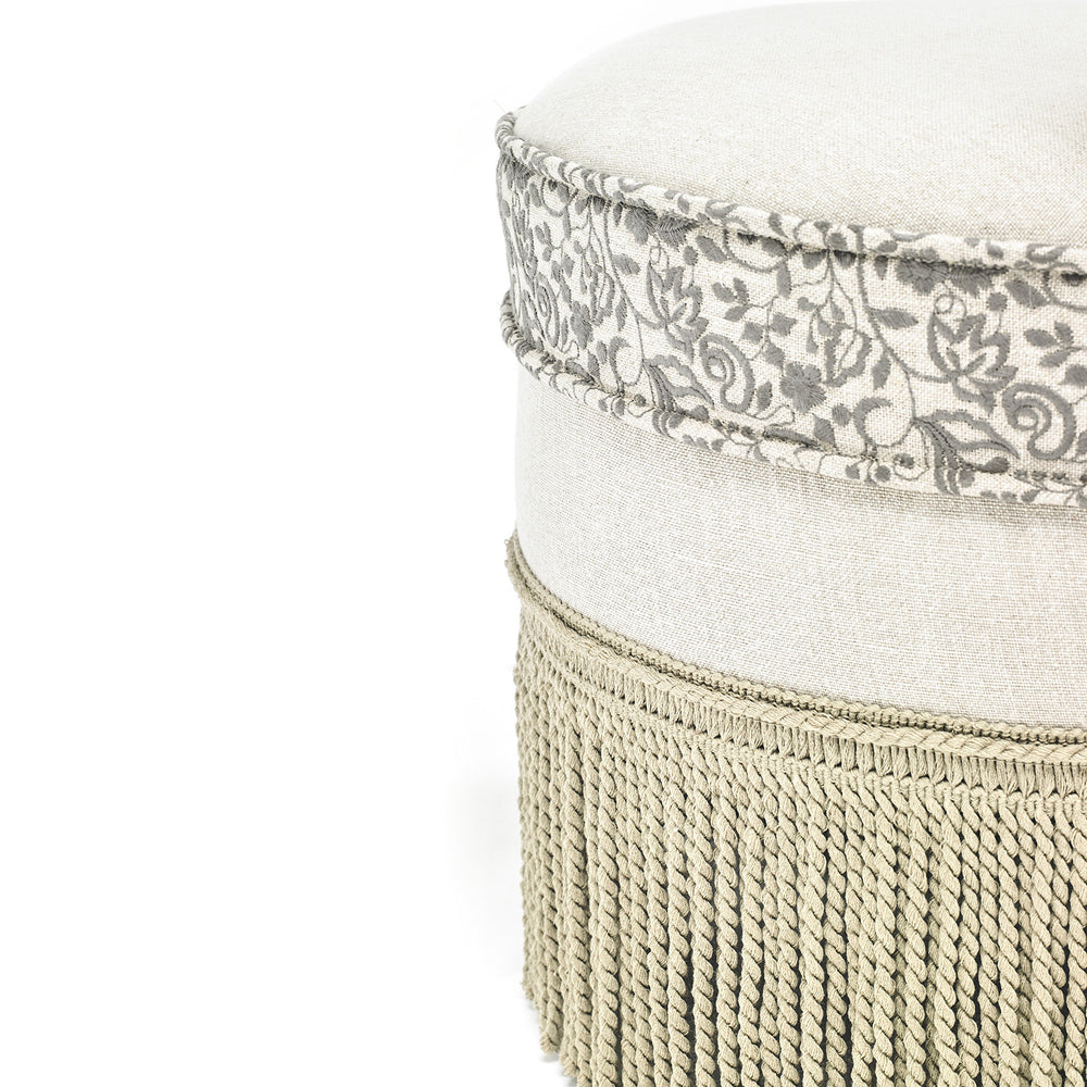 EMBROIDERED BEDROOM CHAIR · PURE WASHED LINEN · BEIGE