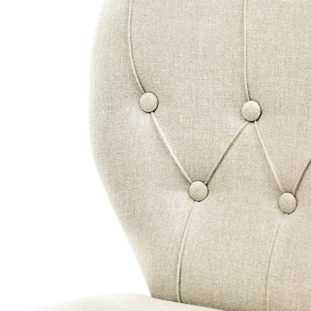 EMBROIDERED BEDROOM CHAIR · PURE WASHED LINEN · BEIGE