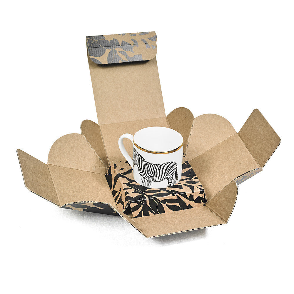 MUG · LIMOGES PORCELAIN · ZEBRA MOTIF