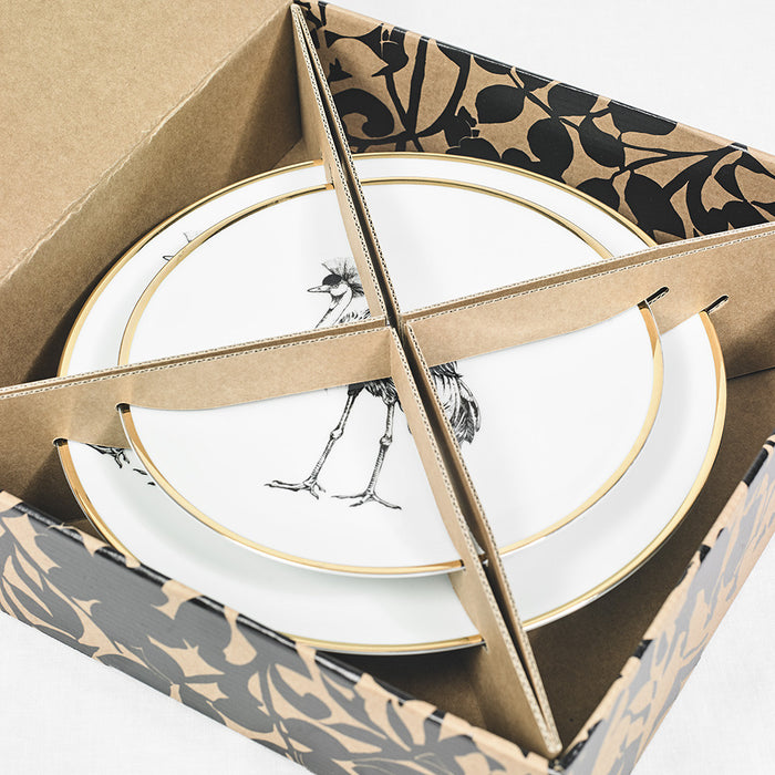 2-PIECE PLACE SETTING · LIMOGES PORCELAIN  · CRANE MOTIF