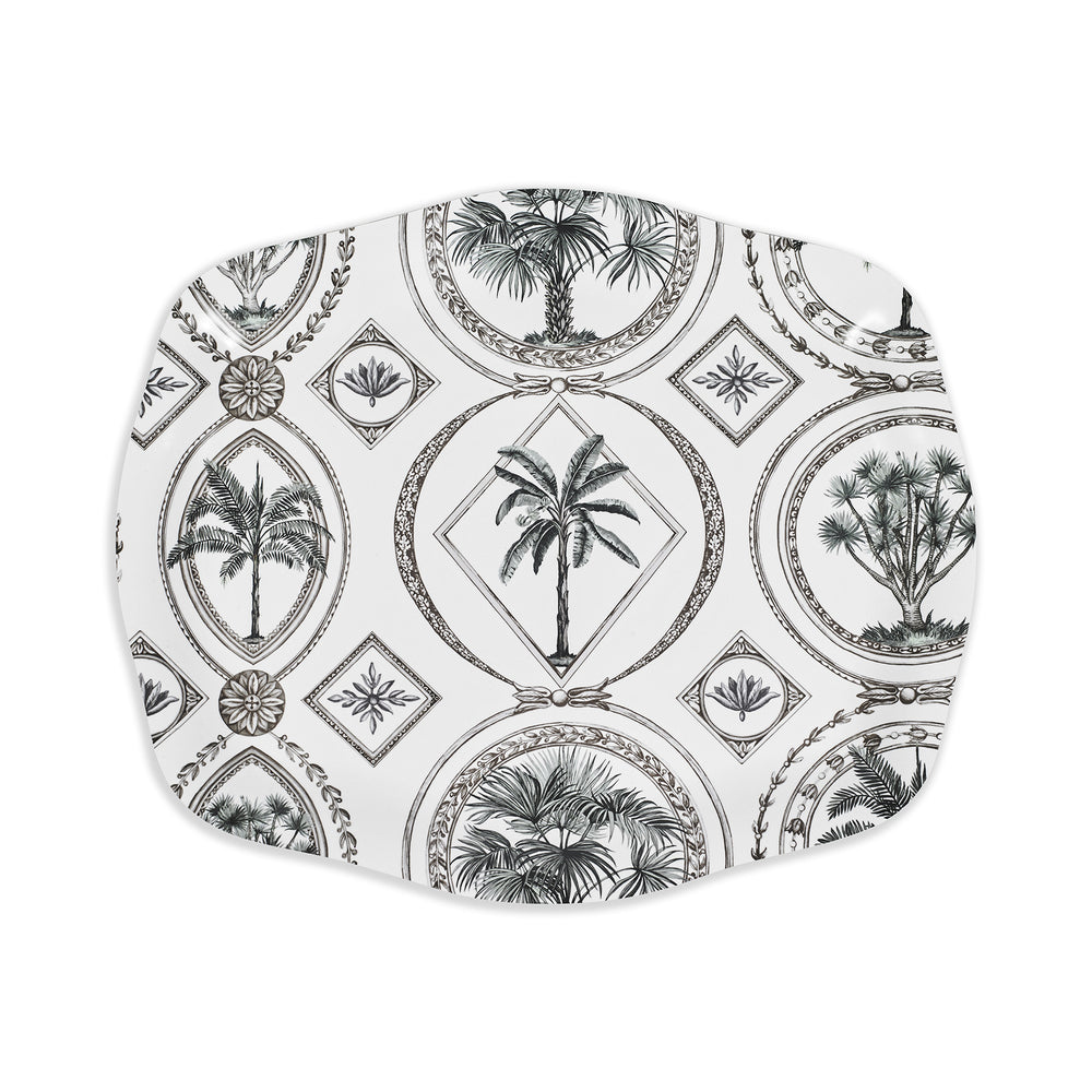 WOODEN TRAY · TOILE DE PALMIERS MOTIF