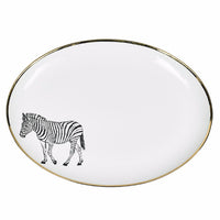 OVAL PLATTER · LIMOGES PORCELAIN · ZEBRA MOTIF
