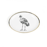 OVAL SIDE PLATE · LIMOGES PORCELAIN · CRANE MOTIF