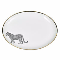 OVAL PLATTER · LIMOGES PORCELAIN · LEOPARD MOTIF