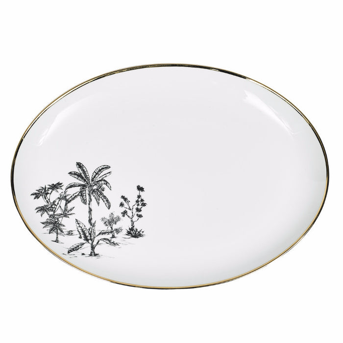 OVAL PLATTER · LIMOGES PORCELAIN · PALM MOTIF