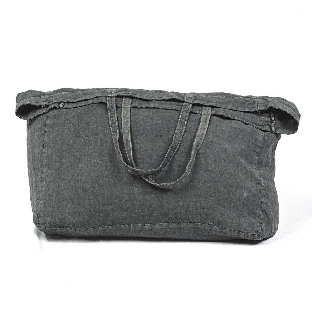 LARGE BAG · PURE WASHED LINEN · LEAD GREY
