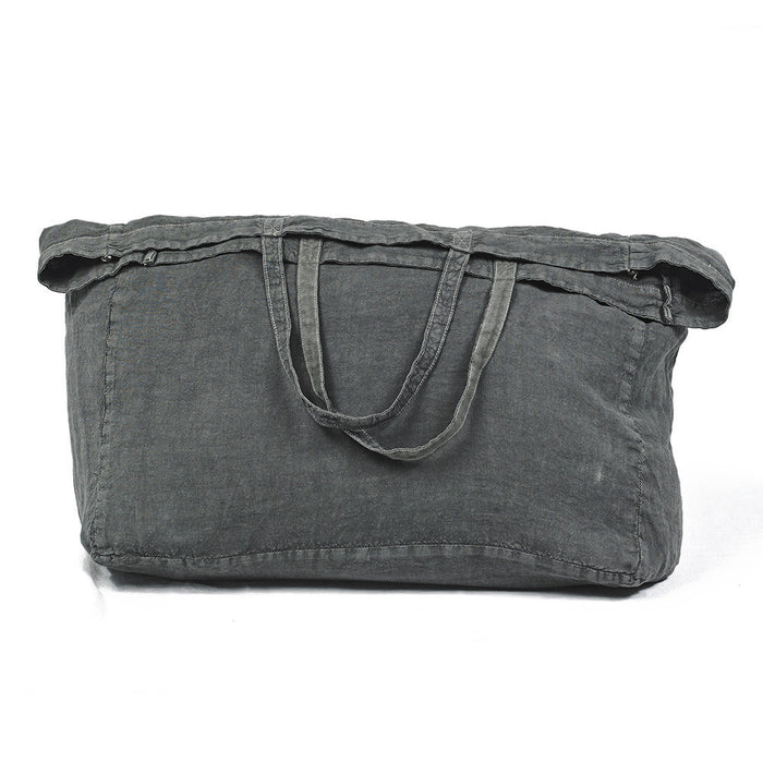 LARGE BAG · PURE WASHED LINEN · LEAD GREY
