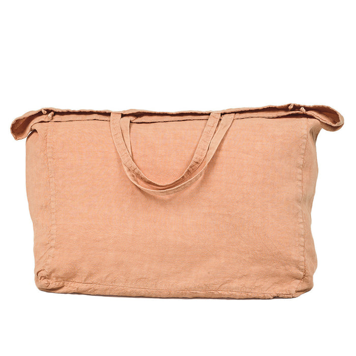 LARGE BAG · PURE WASHED LINEN · SALMON