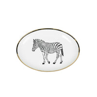 OVAL SIDE PLATE · LIMOGES PORCELAIN · ZEBRA MOTIF