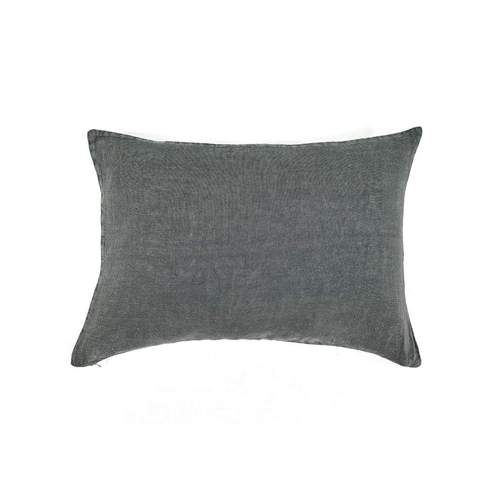 PILLOW CASE · PURE WASHED LINEN · LEAD GREY