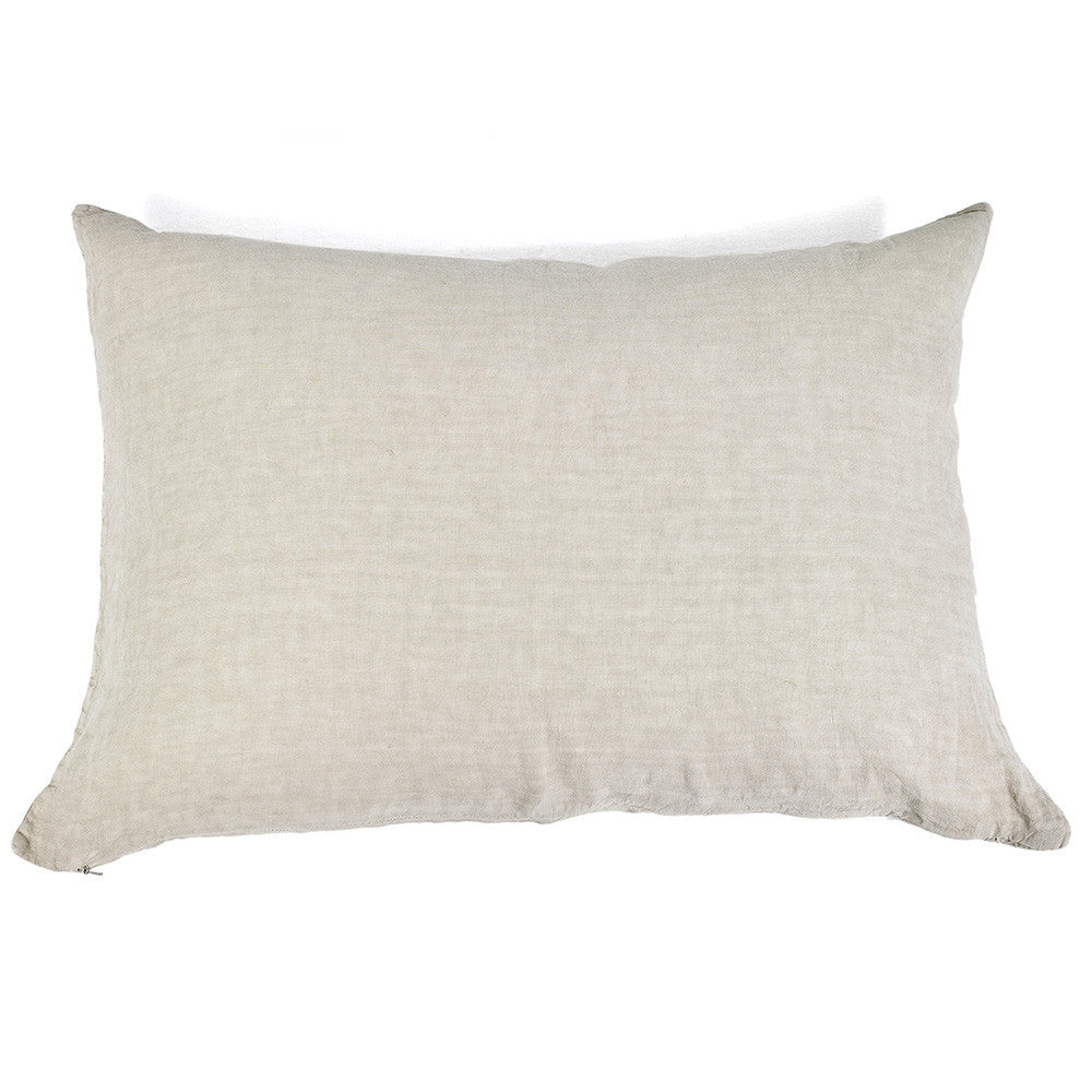 Funda de almohada de puro lino lavado en color beige