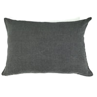 Funda de cojin de lino puro lavado color gris plomo