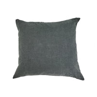 Funda de cojin de puro lino lavado en color gris plomo
