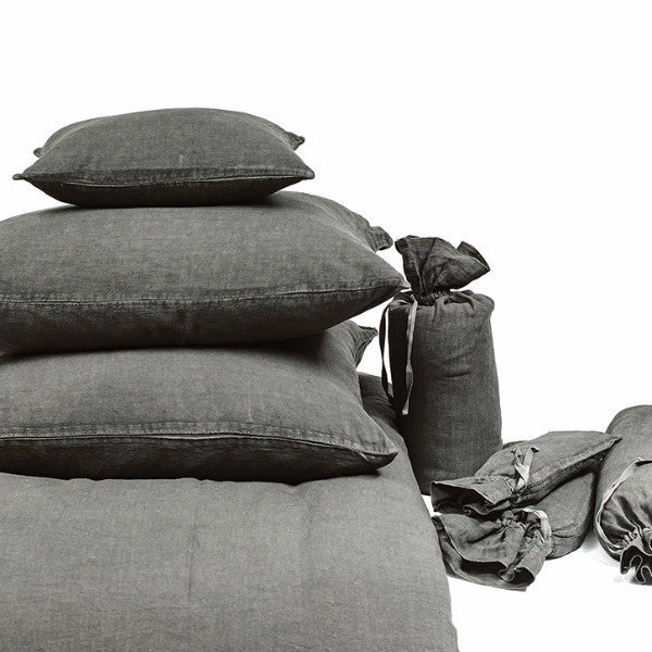 PILLOW CASE · PURE WASHED LINEN · LEAD GREY