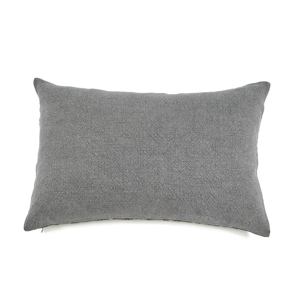 CUSHION COVER · PURE WASHED LINEN · DAHAB MOTIF · GREY/GOLD