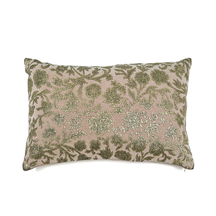 CUSHION COVER · PURE WASHED LINEN · DAHAB MOTIF · PINK/GOLD