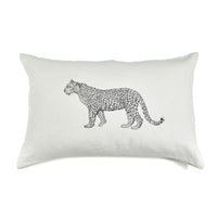CUSHION COVER · PURE WASHED LINEN · LEOPARD MOTIF