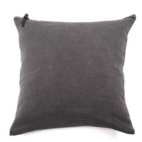 Funda de cojín de lino color gris plomo