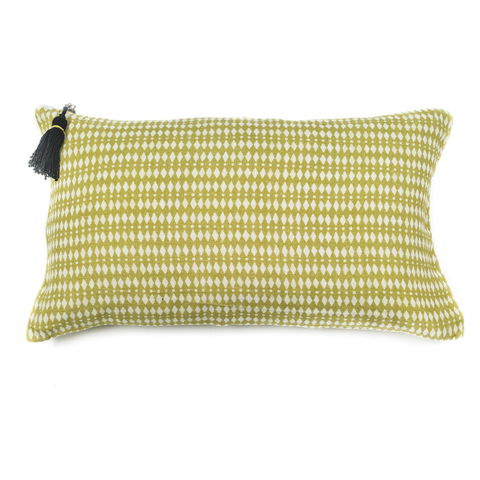 CUSHION COVER · PURE WASHED LINEN · KALAHARI MOTIF · LIME/WHITE