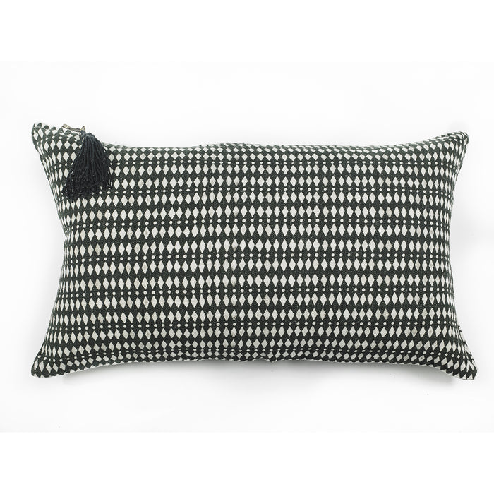 CUSHION COVER · PURE WASHED LINEN · KALAHARI MOTIF BLACK/WHITE
