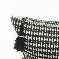 CUSHION COVER · PURE WASHED LINEN · KALAHARI MOTIF BLACK/WHITE