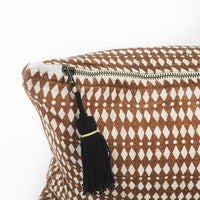 CUSHION COVER · PURE WASHED LINEN · KALAHARI MOTIF TERRACOTTA/WHITE