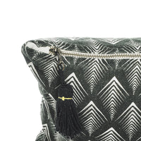 CUSHION COVER · PURE WASHED LINEN · NAMIBIA MOTIF BLACK/WHITE