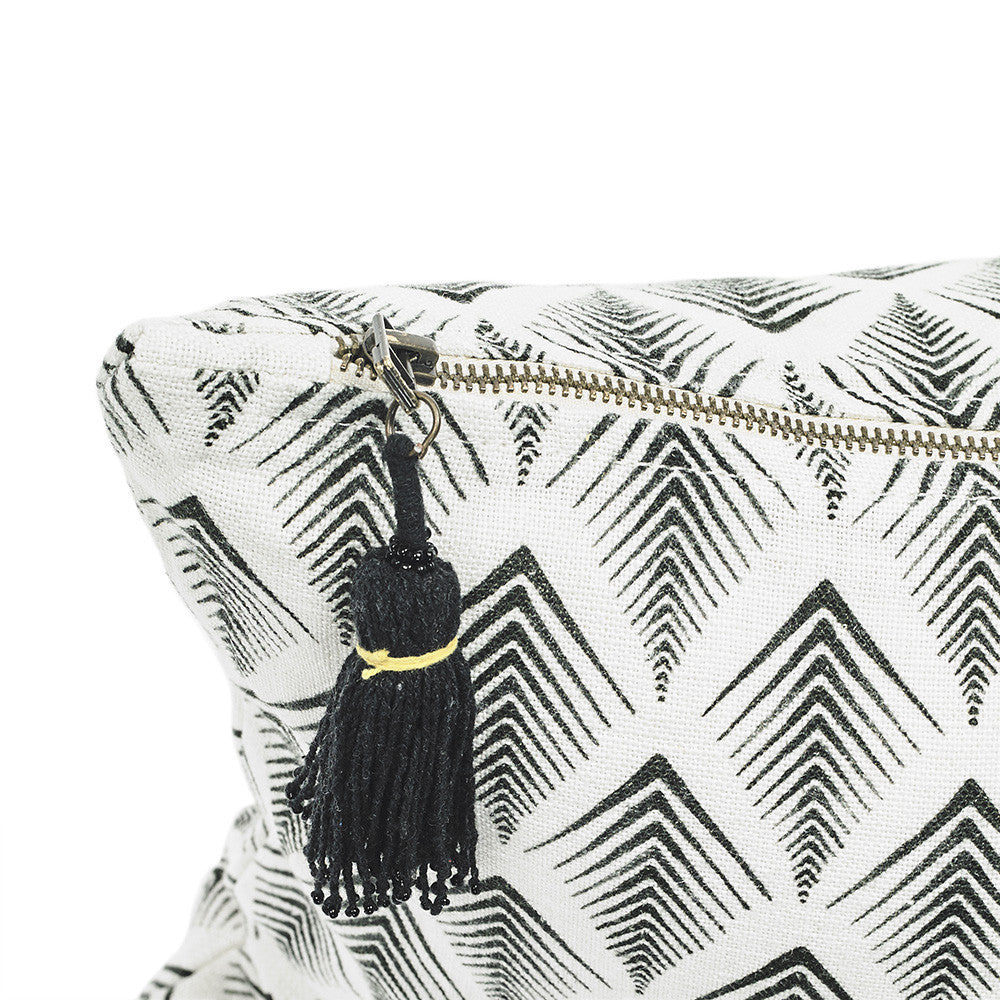 FLOOR CUSHION · PURE WASHED LINEN · WHITE NAMIBIA MOTIF