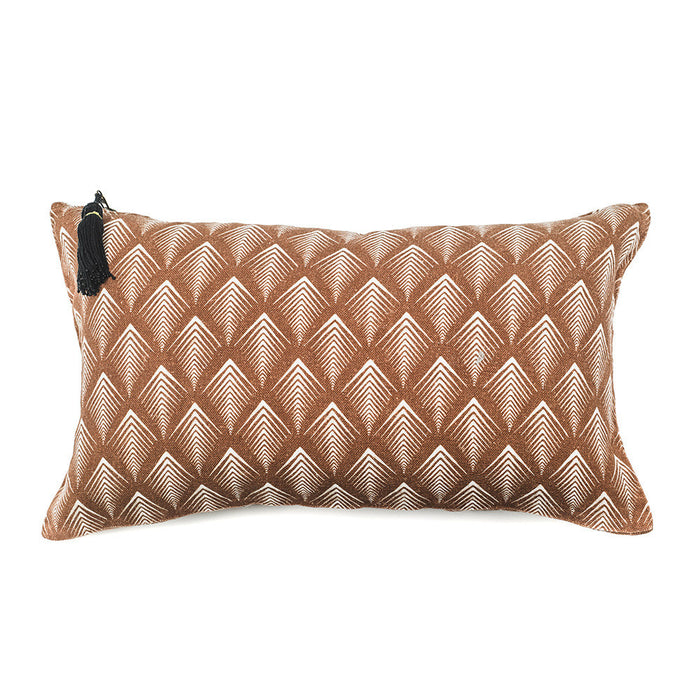 CUSHION COVER · PURE WASHED LINEN · NAMIBIA MOTIF TERRACOTTA/WHITE