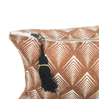 CUSHION COVER · PURE WASHED LINEN · NAMIBIA MOTIF TERRACOTTA/WHITE