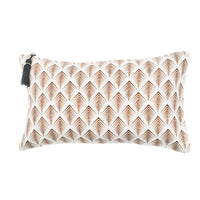 CUSHION COVER · PURE WASHED LINEN · NAMIBIA MOTIF WHITE/TERRACOTTA