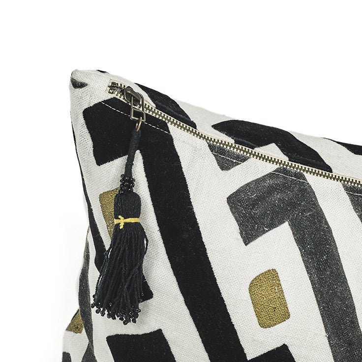 CUSHION COVER · PURE WASHED LINEN · MALI MOTIF