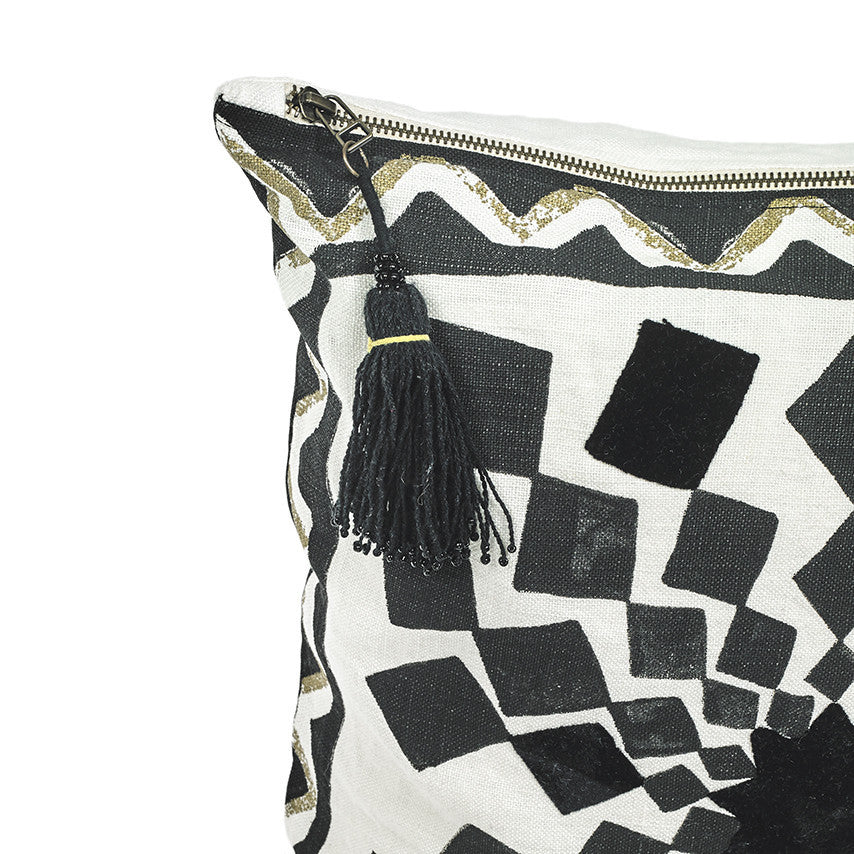 CUSHION COVER · PURE WASHED LINEN · MPUMALANGA MOTIF