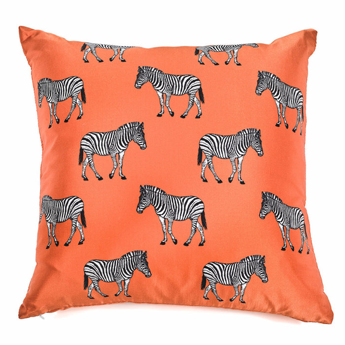 CUSHION COVER · SILK · ZEBRA ORANGE MOTIF