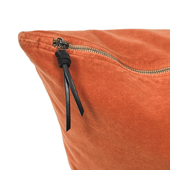 CUSHION COVER · WASHED VELVET · ORANGE