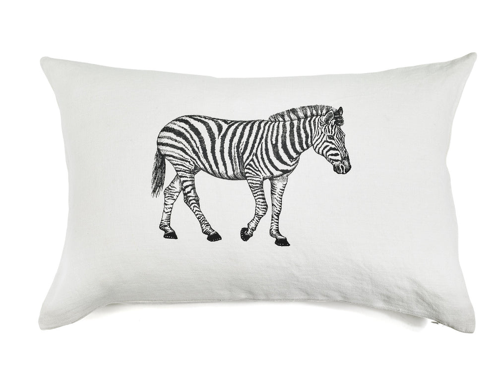 CUSHION COVER · PURE WASHED LINEN · ZEBRA MOTIF