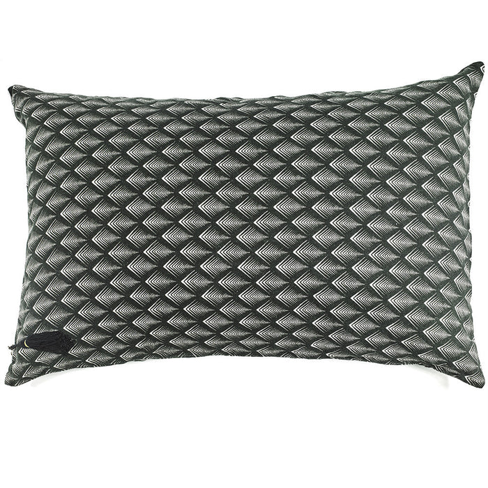 FLOOR CUSHION · PURE WASHED LINEN · BLACK NAMIBIA MOTIF