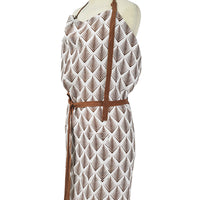 APRON · PURE WASHED LINEN · NAMIBIA MOTIF WHITE/TERRACOTTA