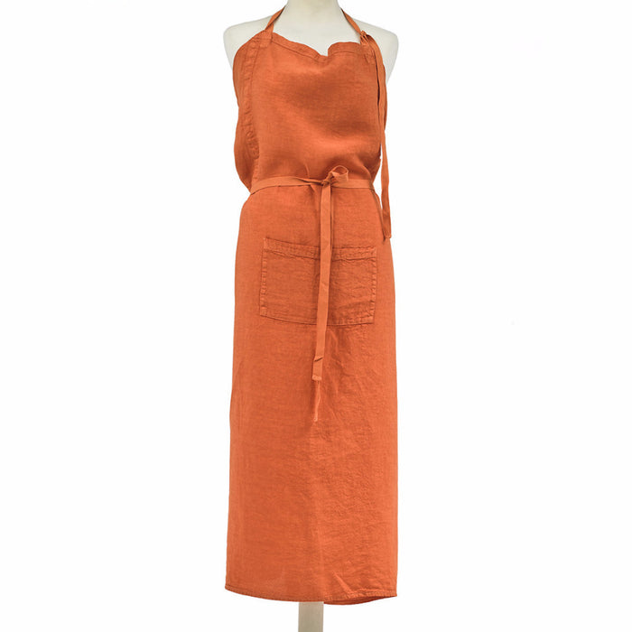 APRON · PURE WASHED LINEN · ORANGE