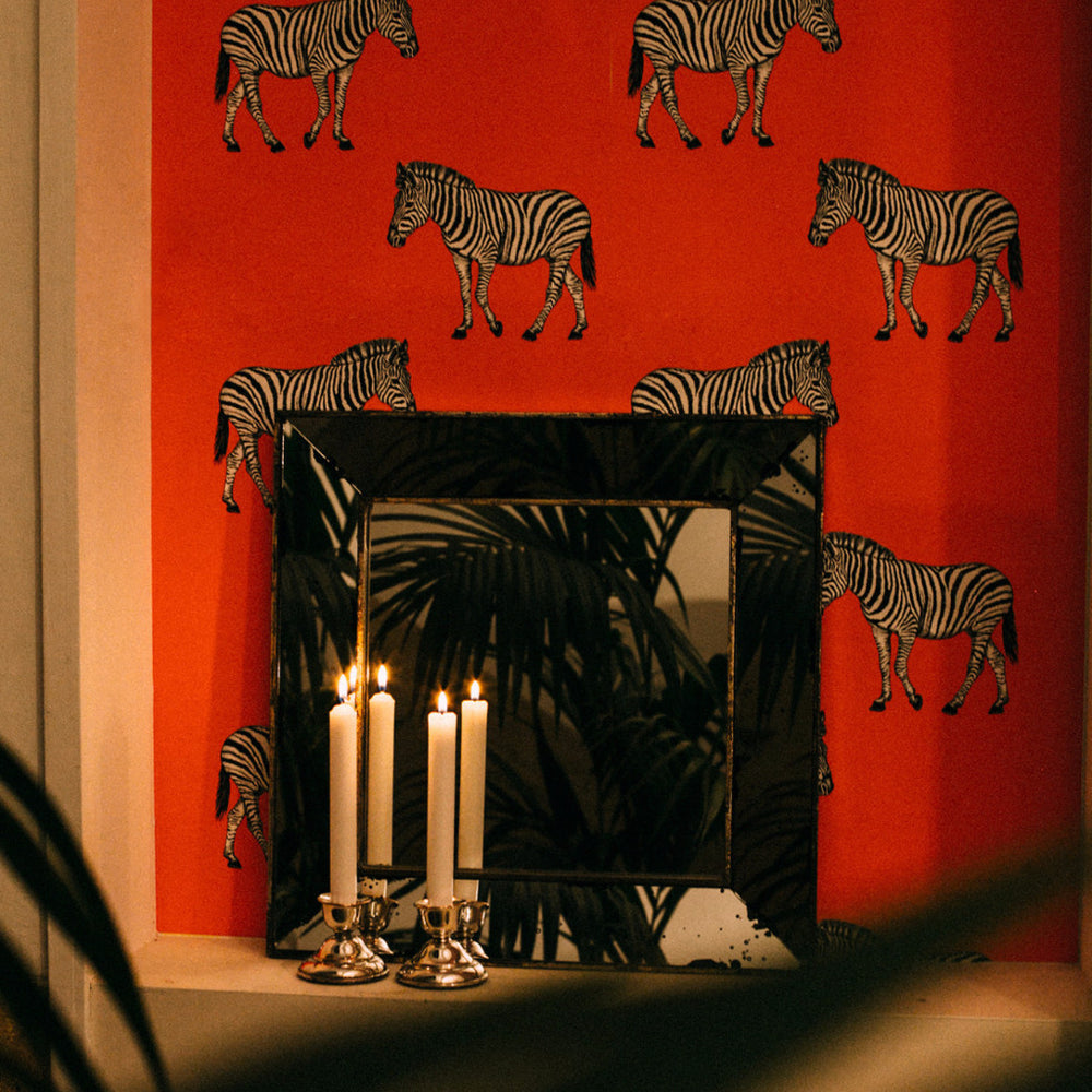 WALLPAPER · ZEBRA MOTIF · ORANGE