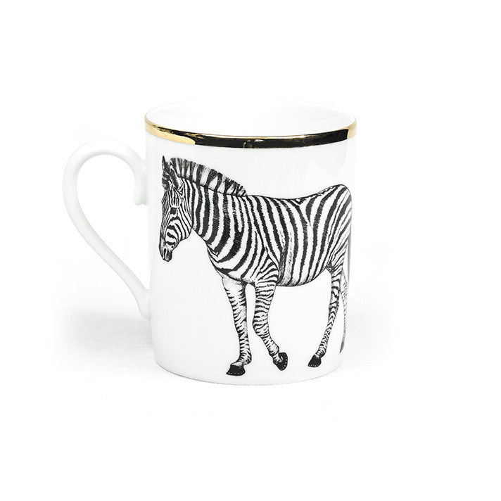 MUG · LIMOGES PORCELAIN · ZEBRA MOTIF