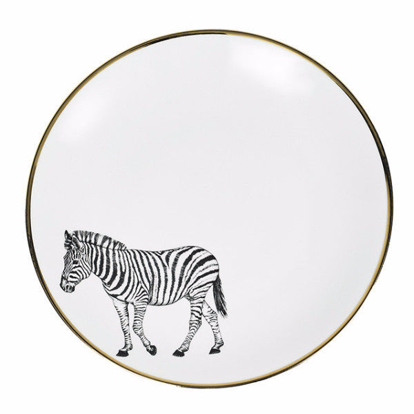 DINNER PLATE · LIMOGES PORCELAIN · ZEBRA MOTIF